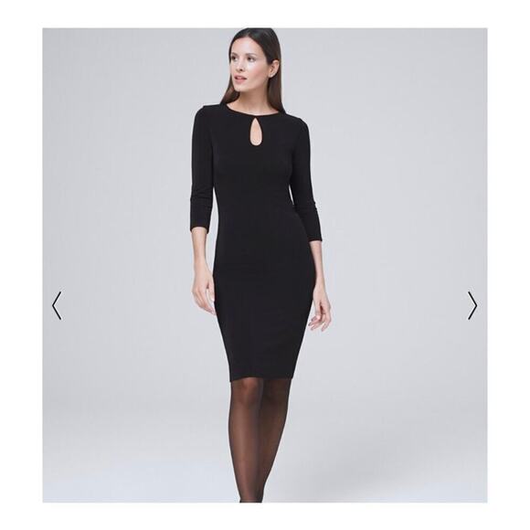 White House Black Market Reversible Floral Solid Sheath Dress Size Small - Picture 2 of 9